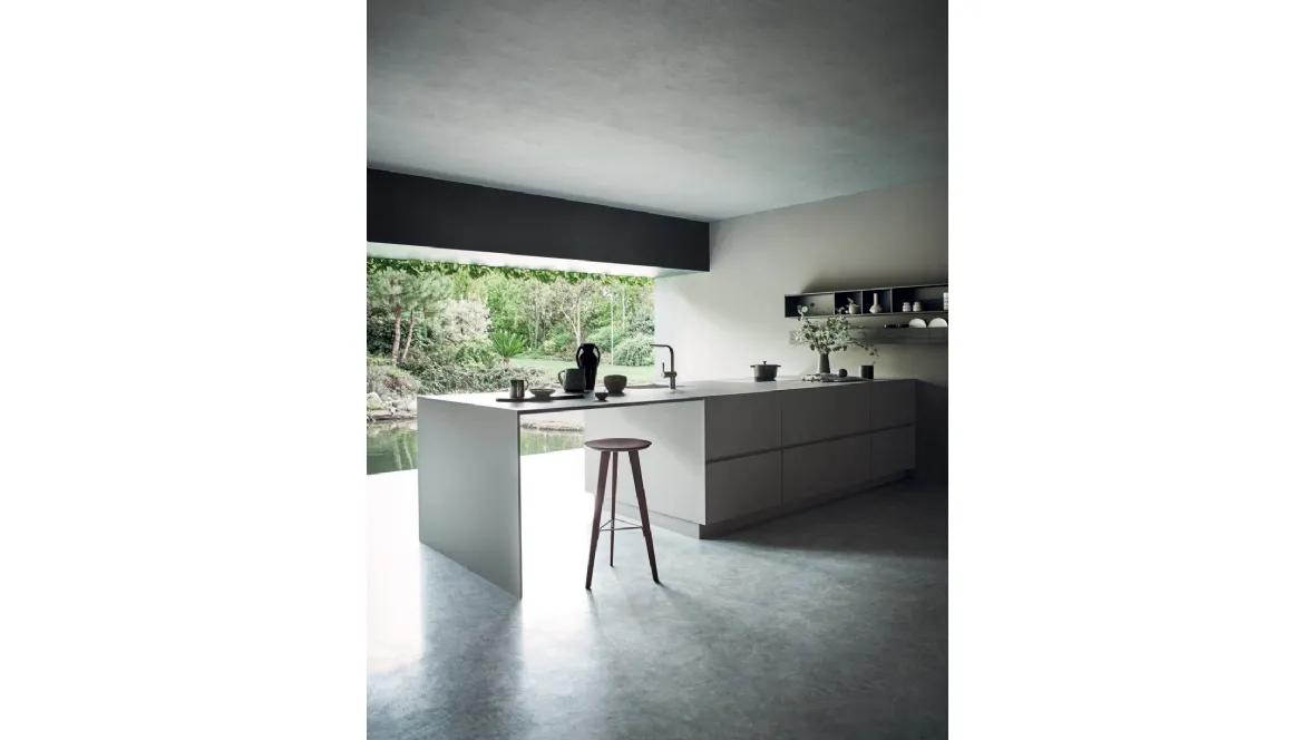 Cucina Design N_Elle Outstanding Lightness in Fenix Pietra di Cesar