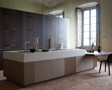 Cucina Design con isola Intarsio Architectural Connections di Cesar