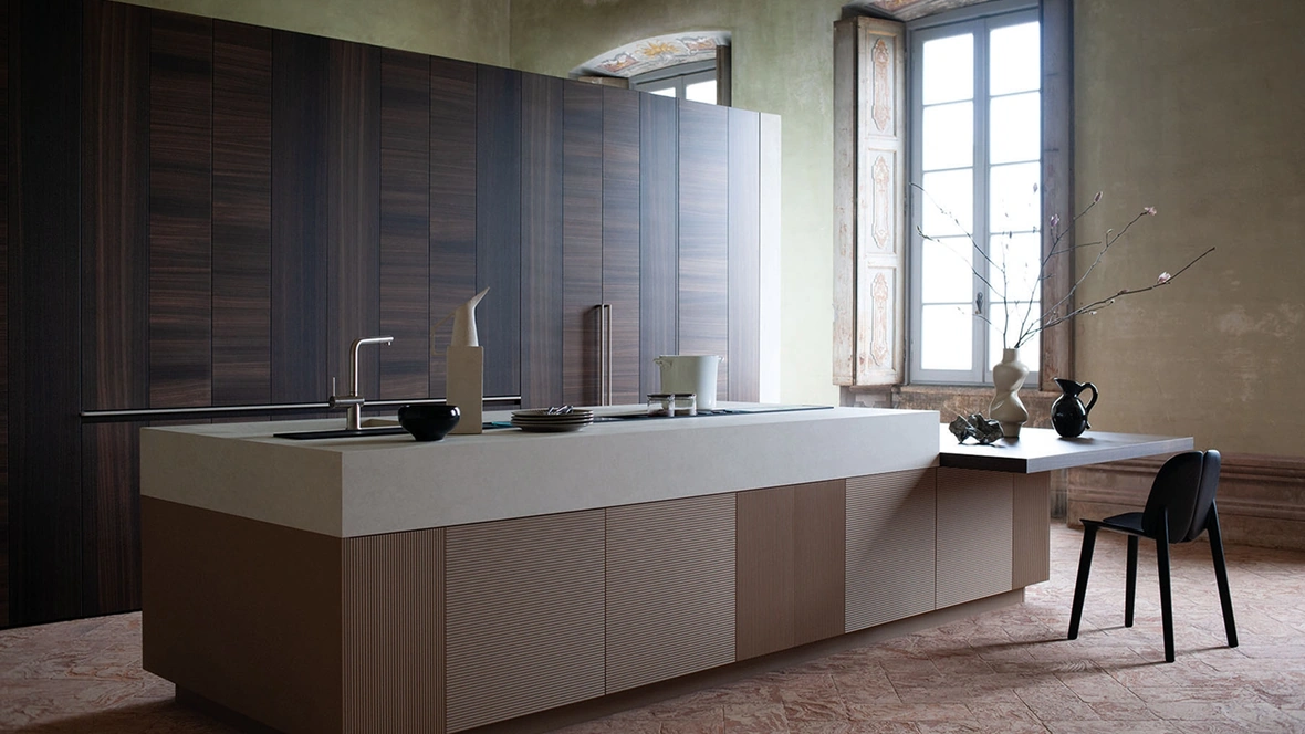 Cucina Design con isola Intarsio Architectural Connections di Cesar