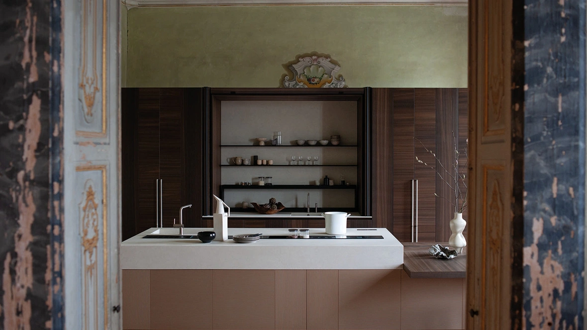 Cucina Design con isola Intarsio Architectural Connections di Cesar