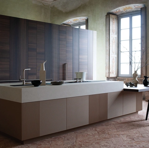 Cucina Design con isola Intarsio Architectural Connections di Cesar