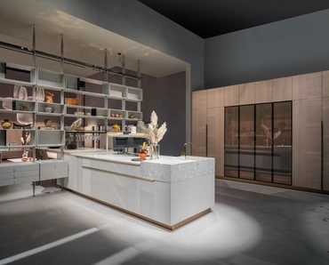 Cucina Design con penisola Intarsio Lines & Shines di Cesar
