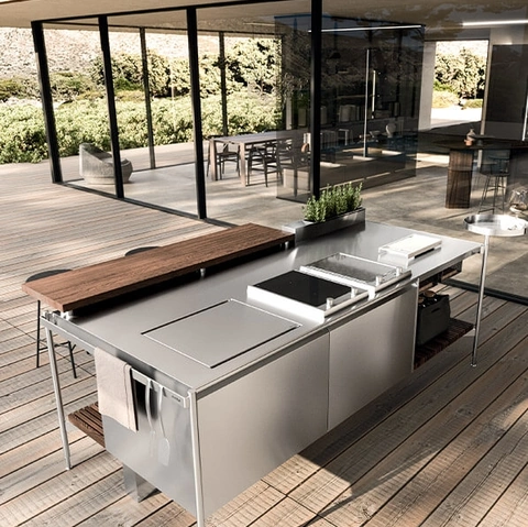 Cucina Design outdoor Solaria Isola Monoblocco di Arrital