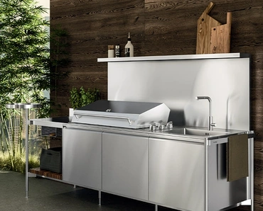 Cucina Design outdoor Solaria Lineare Monoblocco di Arrital