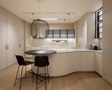 Cucina Design Tangram con penisola di Cesar