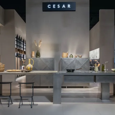 Cucina Design lineare Williamsbourg Outdoor in acciaio inox Vintage di Cesar