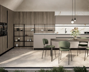 Cucina Moderna angolare Cloe 06 in laccato e laminato di Arredo3