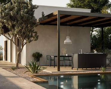 Cucina Moderna outdoor in alluminio Aura 02 di Arredo3