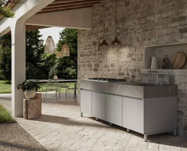 Cucina Moderna in alluminio per esterno Aura 02 di Arredo3