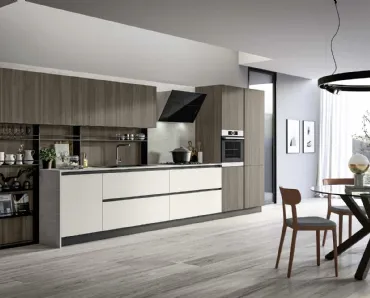 Cucina Moderna lineare in laccato e laminato Cloe 01 di Arredo3