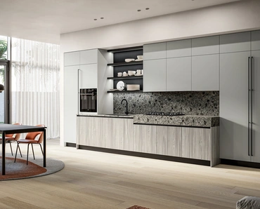 Cucina Moderna lineare Cloe 02 in laminato e laccato di Arredo3