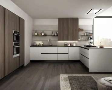 Cucina Moderna in laccato e laminato con penisola Cloe 06 di Arredo3