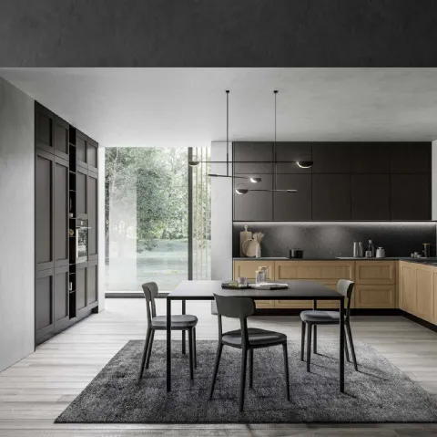 Cucina Moderna angolare in rovere brandy e laccato Frida 03 di Arredo3