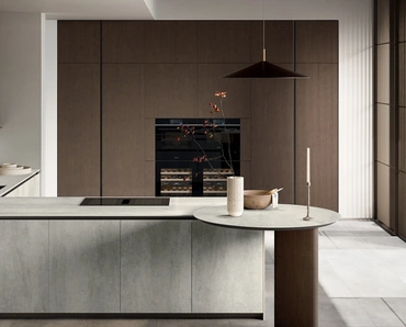 Cucina Moderna con penisola Glass 01 di Arredo3
