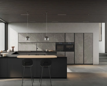 Cucina Moderna con penisola Glass 04 di Arredo3