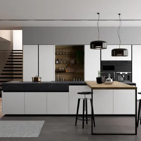 Cucina Moderna con penisola Glass 2 0 di Arredo3