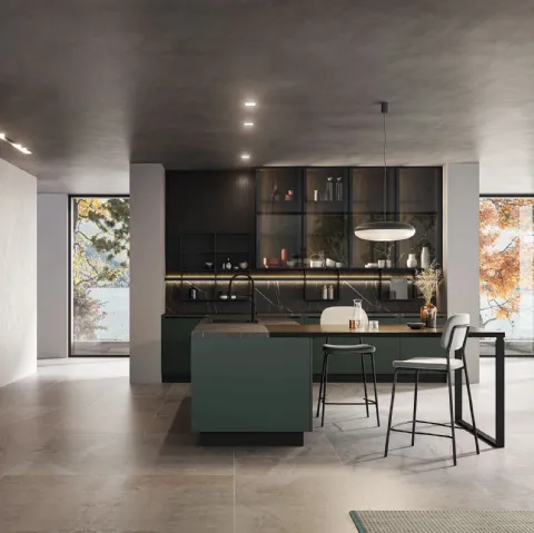 Cucina Moderna Kalì 04 con penisola di Arredo3
