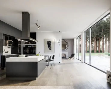 Cucina Moderna in laminato rovere con isola Kalì 11 di Arredo3