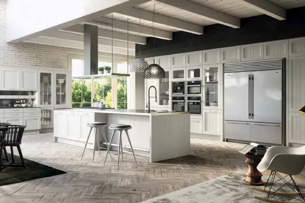 Cucina Shabby Chic con isola in frassino Village di Arrital